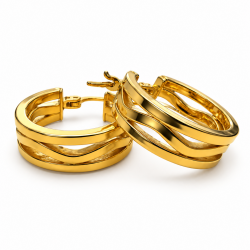 Pre Owned 9ct Half Hoop Earrings ZC278